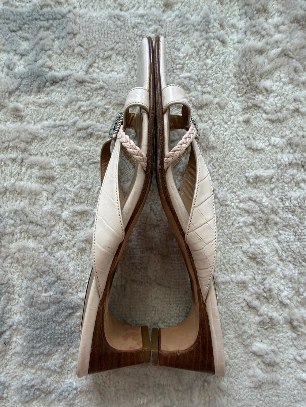 Brighton Women's Pale Blush Pink Leather Slide Mules - Picture 4 of 6
